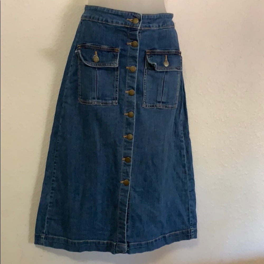High waist jean skirt